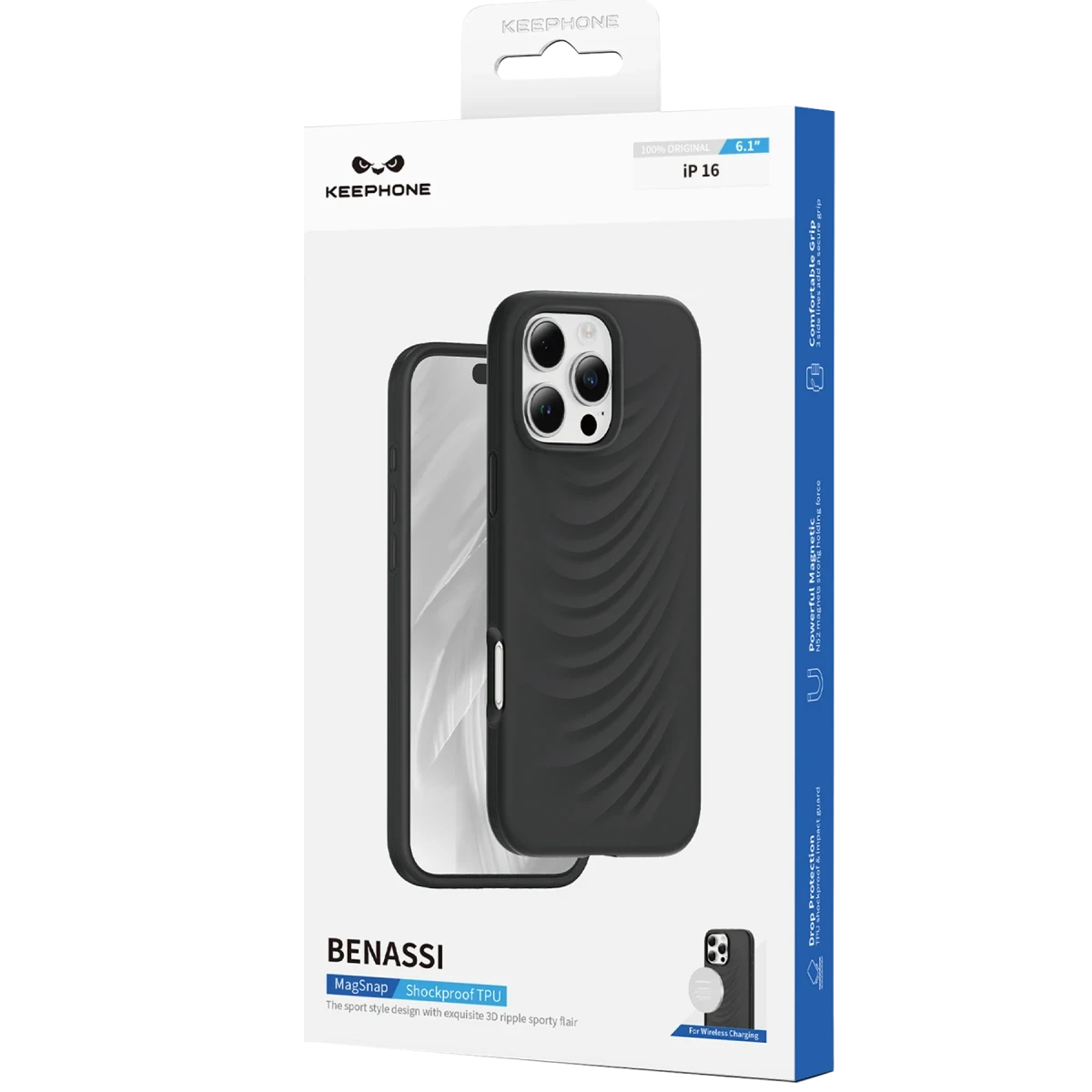 Keephone Apple iPhone 16 Benassi Magsafe Kılıf - Siyah