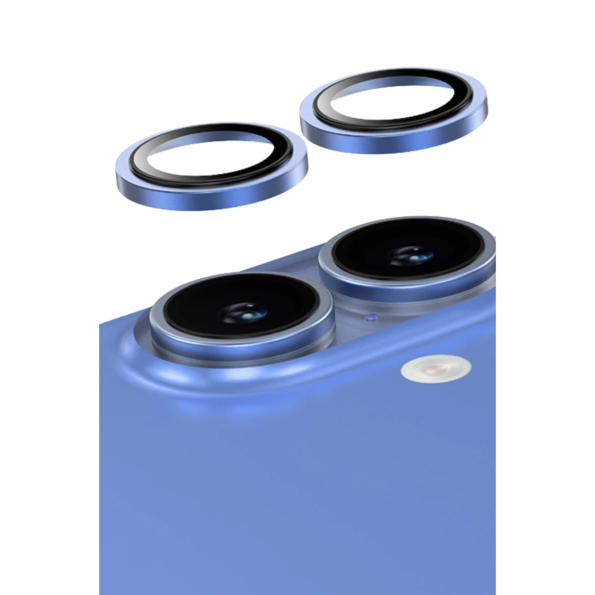 Keephone Apple iPhone 16 Capital Alüminyum AR Kamera Lens Koruyucu - Mavi