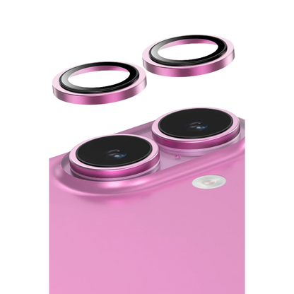 Keephone Apple iPhone 16 Capital Alüminyum AR Kamera Lens Koruyucu - Pembe