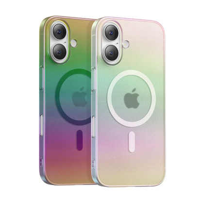 Keephone Apple iPhone 16 Fantasia Gökkuşağı Magsafe Kılıf - Beyaz