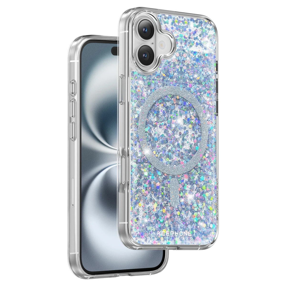 Keephone Apple iPhone 16 Interstellar Glitter Magsafe Kılıf - Mavi
