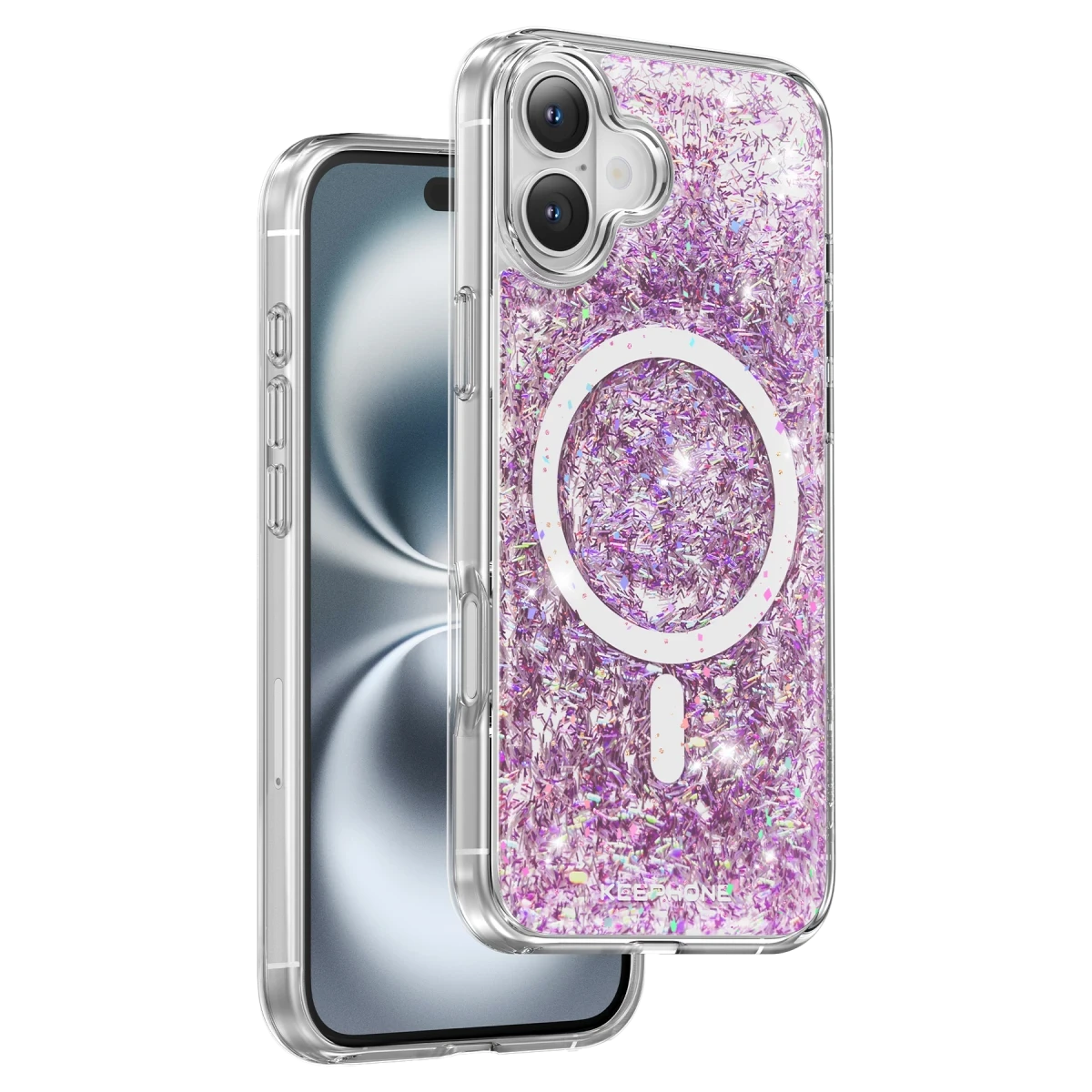 Keephone Apple iPhone 16 Interstellar Glitter Magsafe Kılıf - Mor