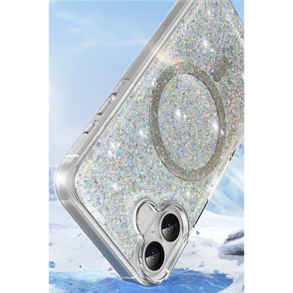 Keephone Apple iPhone 16 Interstellar Glitter Magsafe Kılıf - Mor