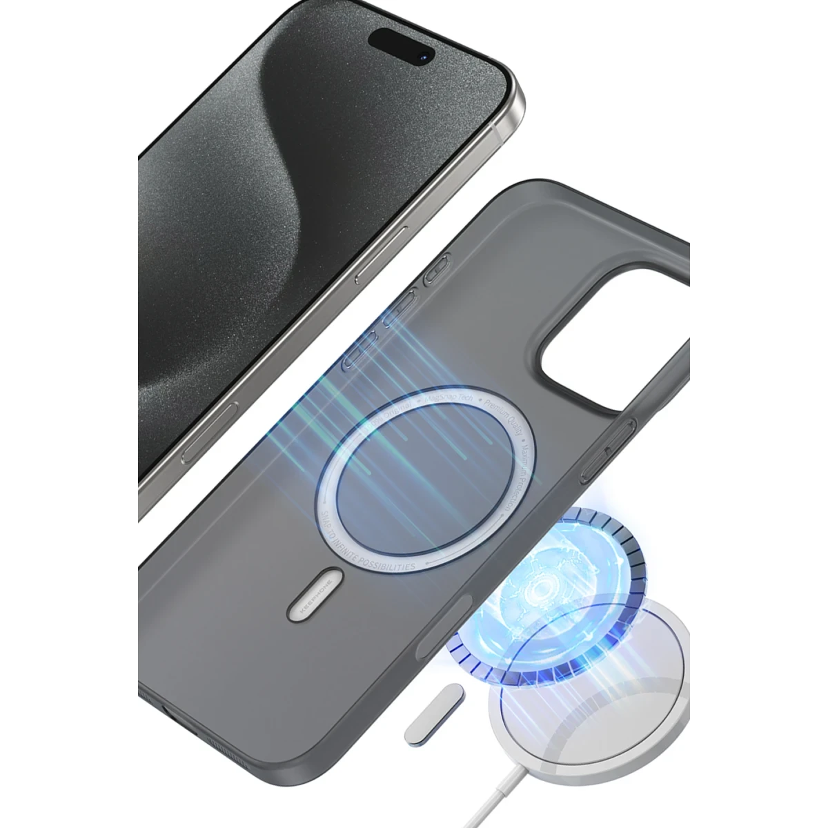 Keephone Apple iPhone 16 Plus AirSkin Pro Magsafe Kılıf - Siyah
