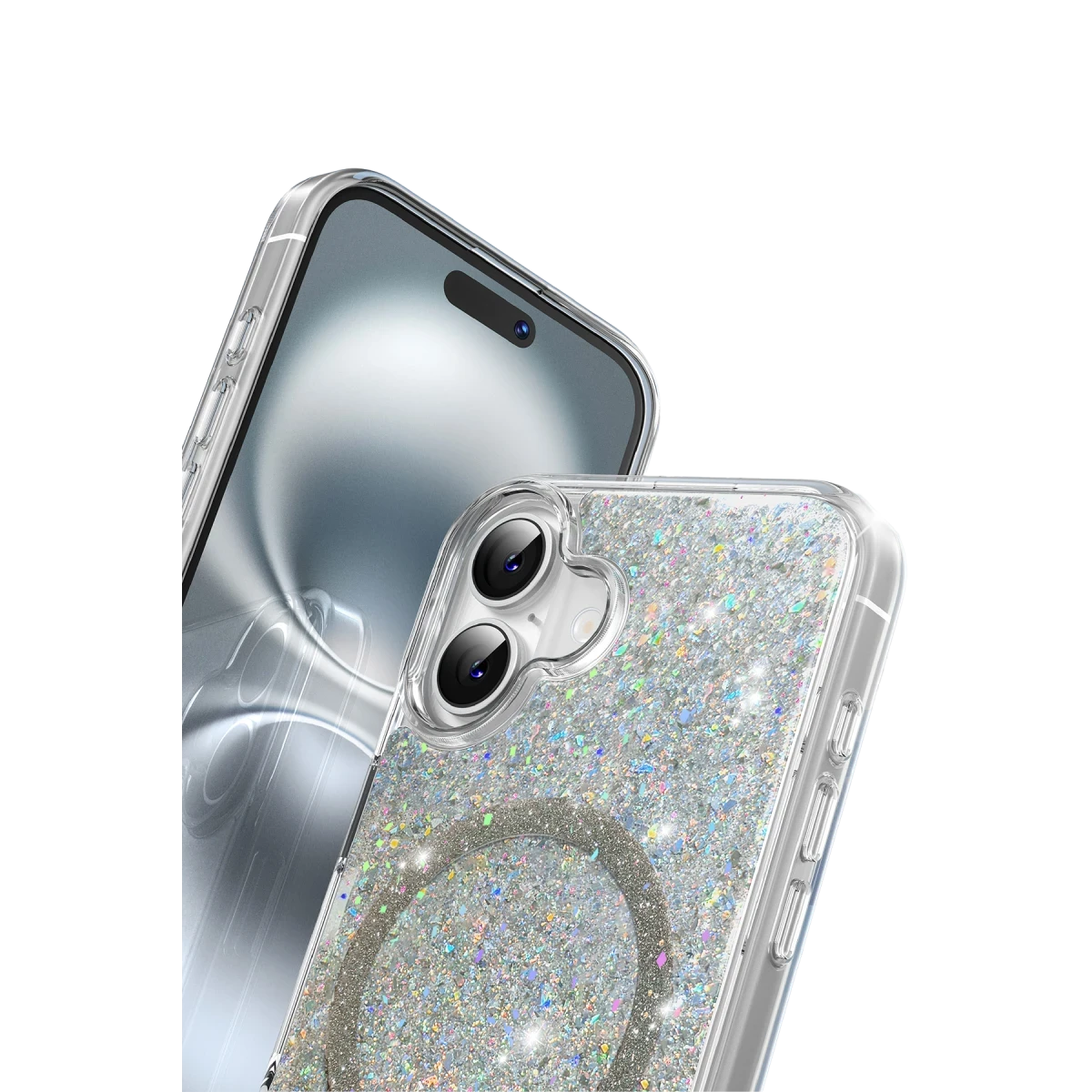 Keephone Apple iPhone 16 Plus Interstellar Glitter Magsafe Kılıf - Pembe