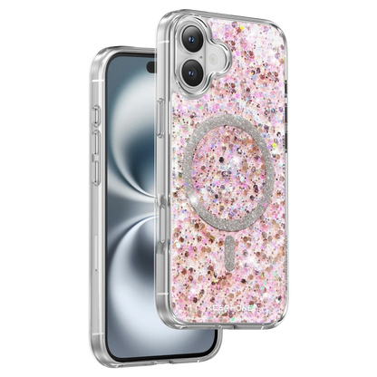 Keephone Apple iPhone 16 Plus Interstellar Glitter Magsafe Kılıf - Pembe