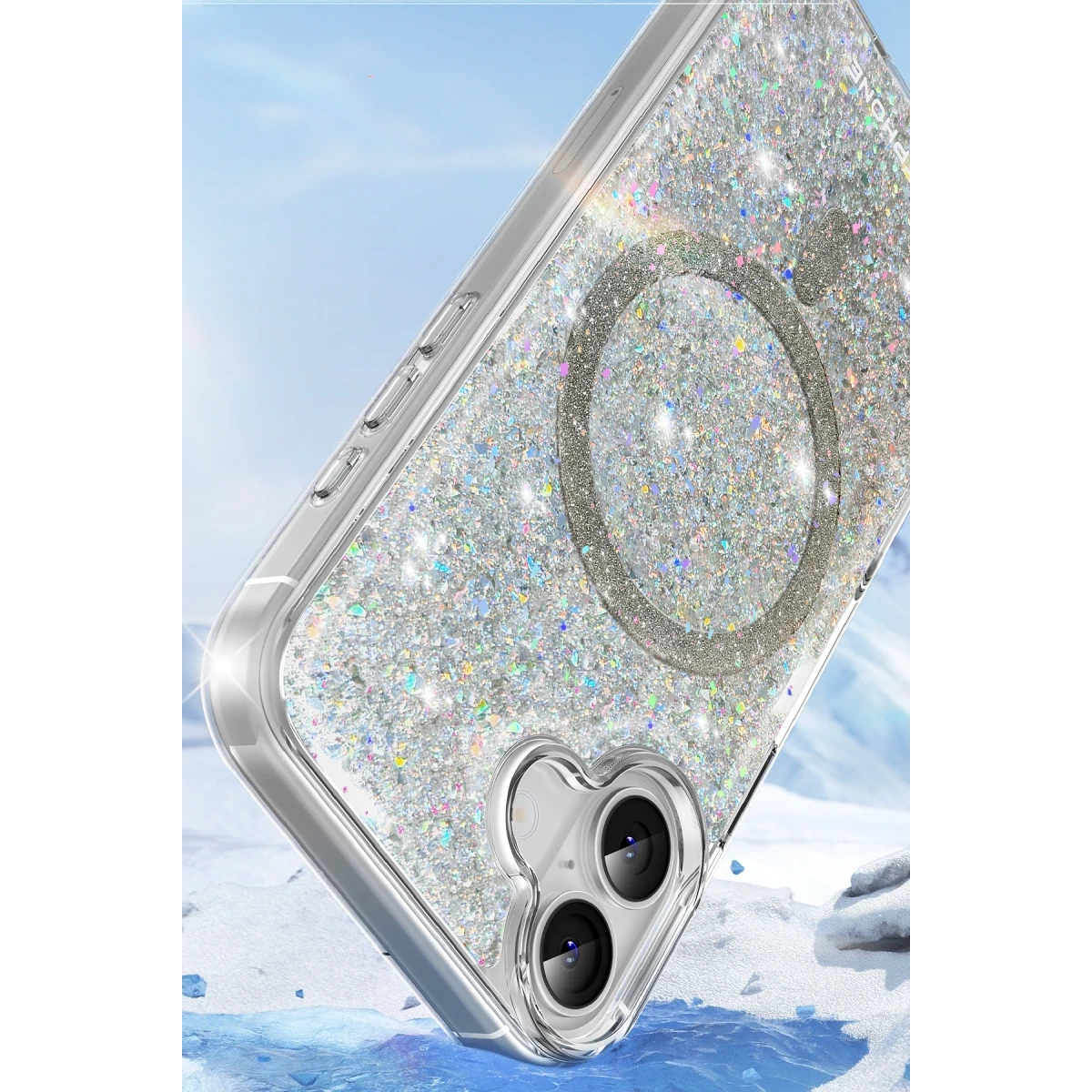 Keephone Apple iPhone 16 Plus Interstellar Glitter Magsafe Kılıf - Mavi