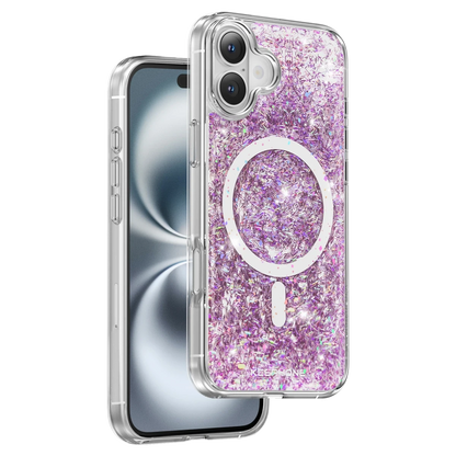 Keephone Apple iPhone 16 Plus Interstellar Glitter Magsafe Kılıf - Mor