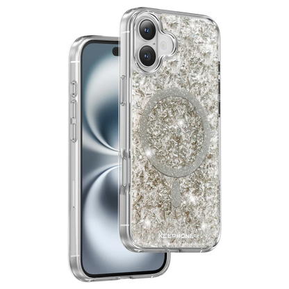 Keephone Apple iPhone 16 Plus Interstellar Glitter Magsafe Kılıf - Gri