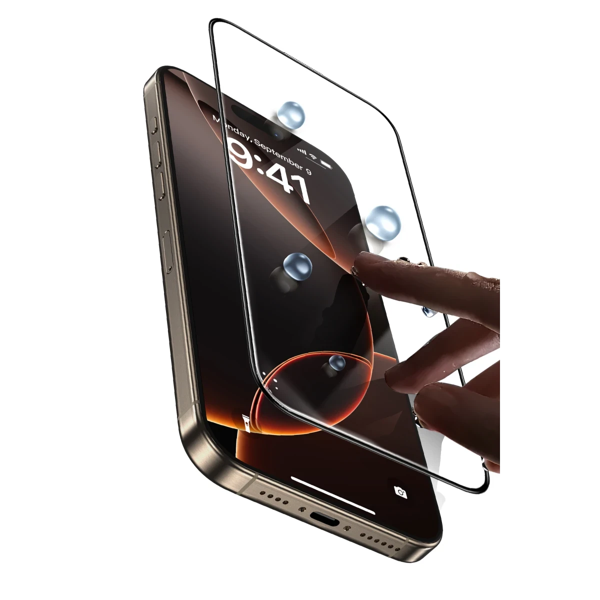 Keephone Apple iPhone 16 Plus UltraCurve HD 3D Cam Ekran Koruyucu - Siyah