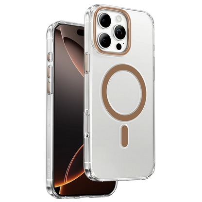Keephone Apple iPhone 16 Pro Aurora Şeffaf Magsafe Kılıf - Çöl Titanyum
