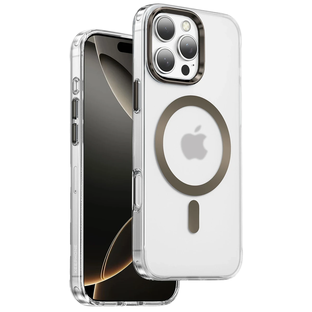 Keephone Apple iPhone 16 Pro Dazzle Pro Matte Magsafe Kılıf - Natural Titanyum