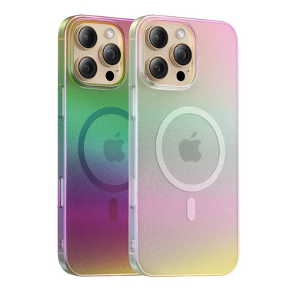 Keephone Apple iPhone 16 Pro Fantasia Gökkuşağı Magsafe Kılıf - Siyah