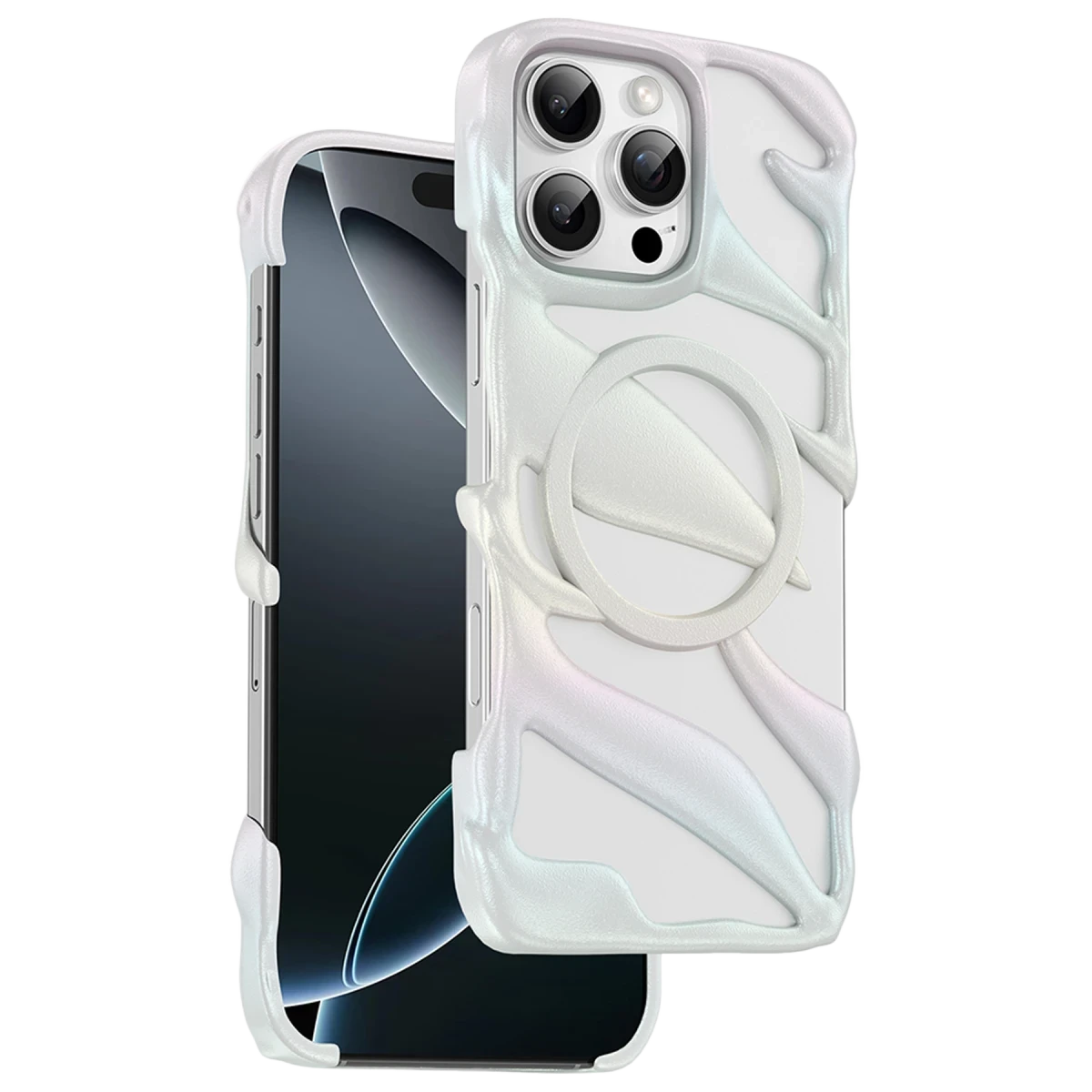 Keephone Apple iPhone 16 Pro Helios Magsafe Kılıf - Beyaz