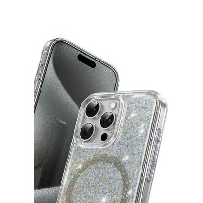 Keephone Apple iPhone 16 Pro Interstellar Glitter Magsafe Kılıf - Mavi
