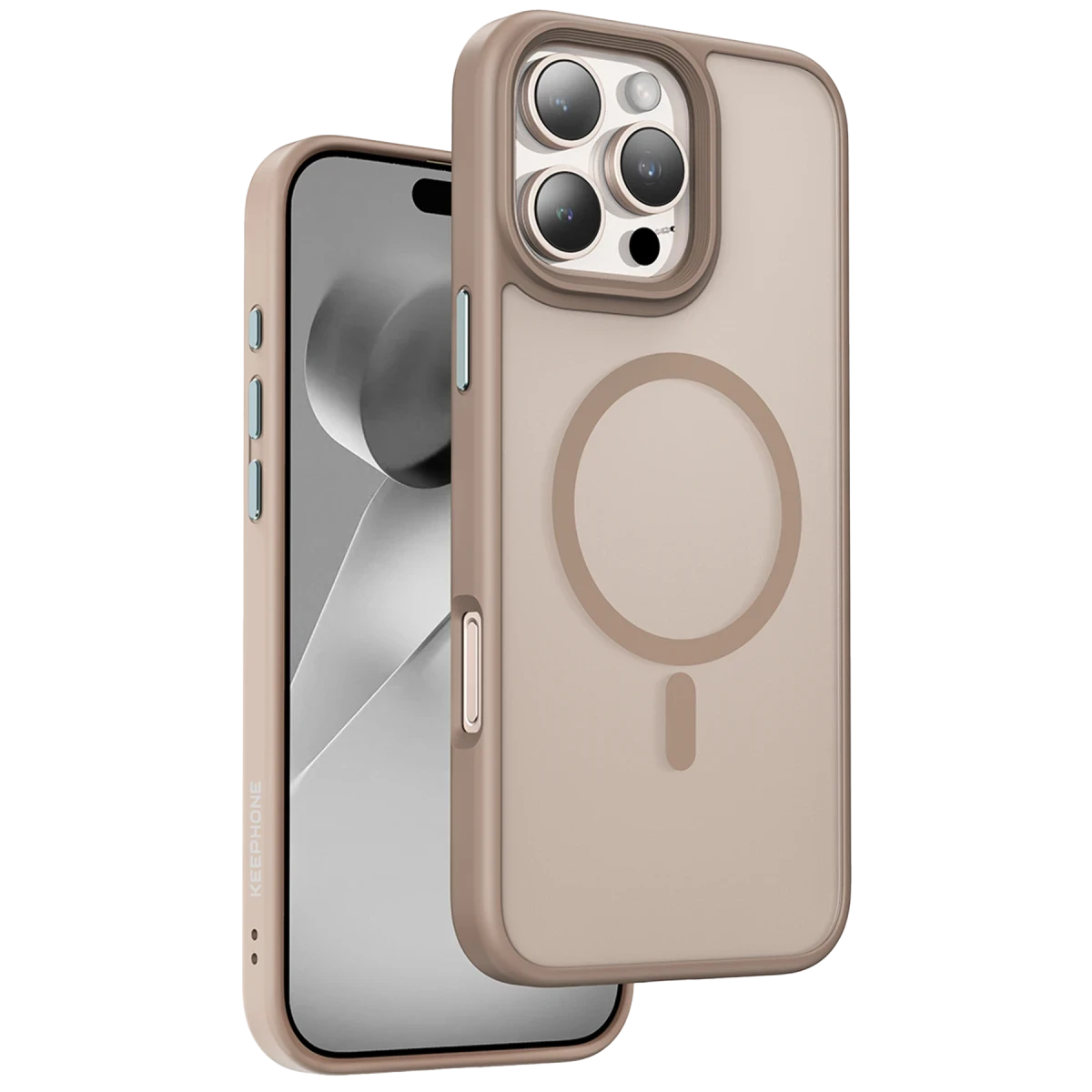 Keephone Apple iPhone 16 Pro Mago Pro Magsafe Kılıf - Çöl Titanyum