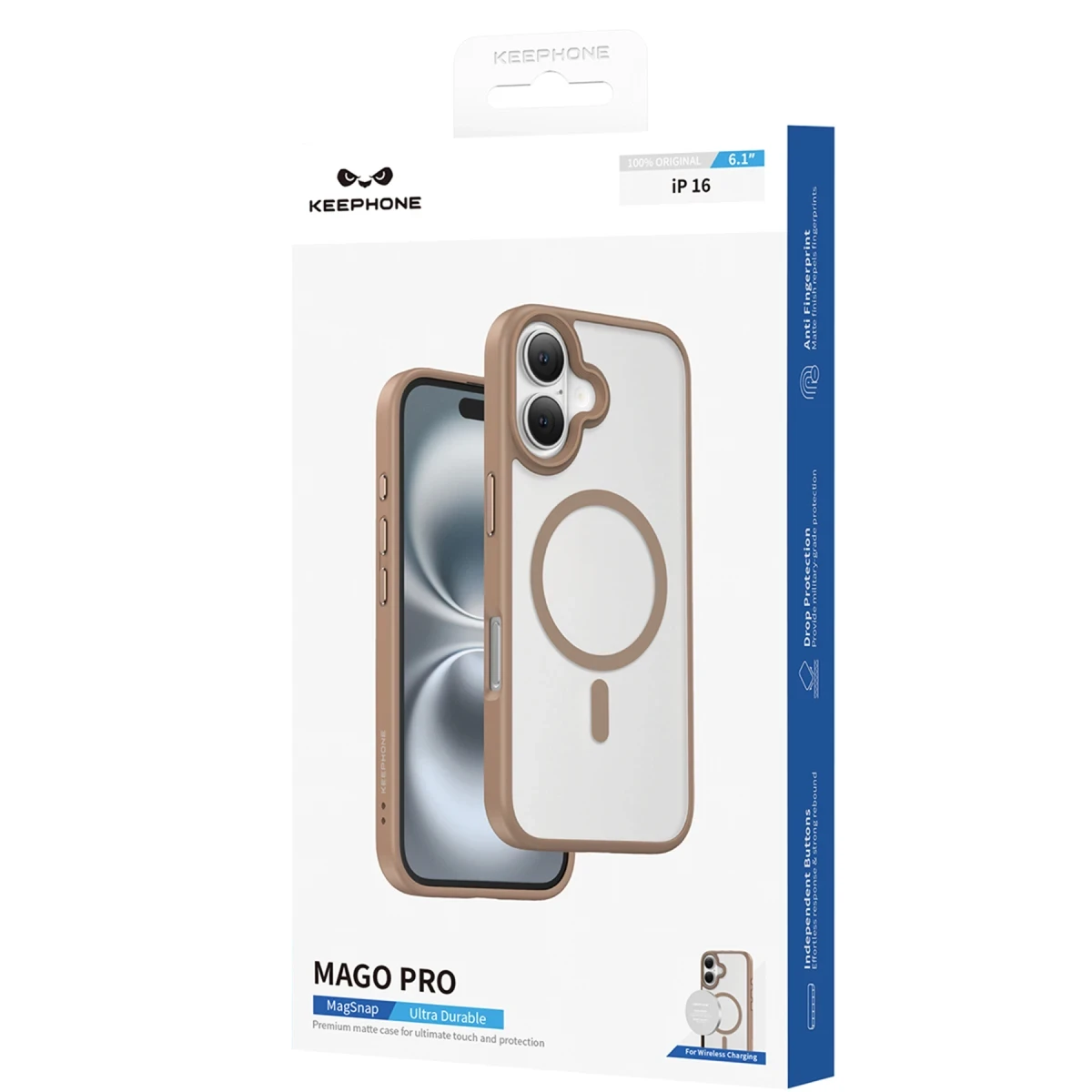 Keephone Apple iPhone 16 Pro Mago Pro Magsafe Kılıf - Natural Titanyum