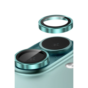 Keephone Apple iPhone 16 Pro Max 3D Spiral Alüminyum AR Kamera Lens Koruyucu - Beyaz Titanyum