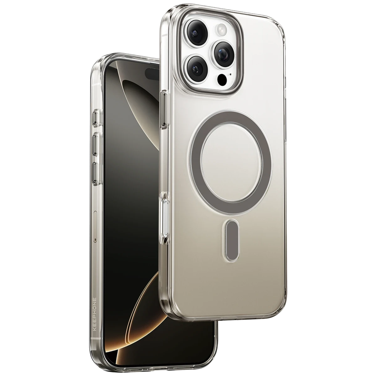 Keephone Apple iPhone 16 Pro Max Aurora Pro Magsafe Kılıf - Natural Titanyum