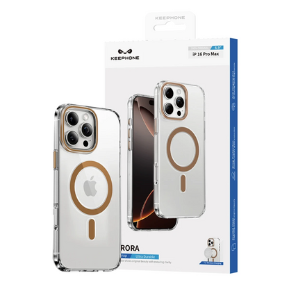 Keephone Apple iPhone 16 Pro Max Aurora Şeffaf Magsafe Kılıf - Çöl Titanyum