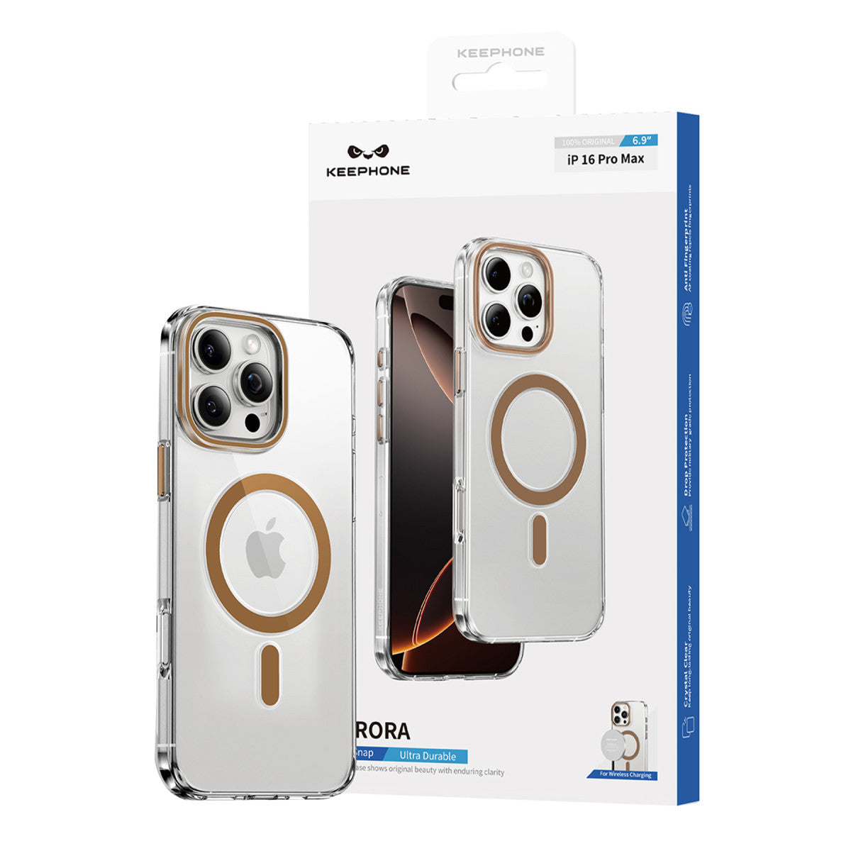 Keephone Apple iPhone 16 Pro Max Aurora Şeffaf Magsafe Kılıf