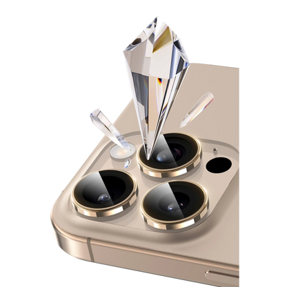 Keephone Apple iPhone 16 Pro Max Bright PVD Metal Kamera Lens - Çöl Titanyum