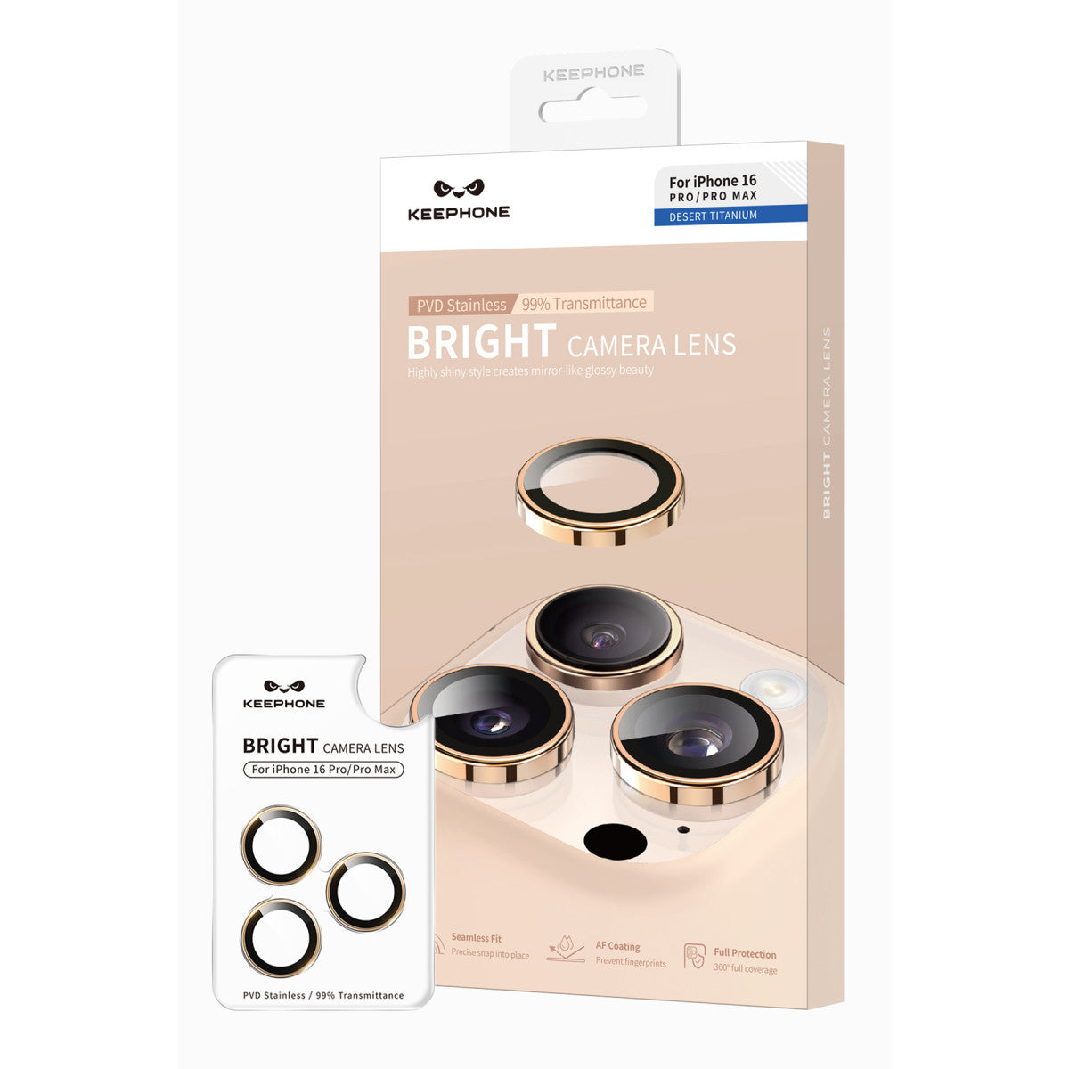 Keephone Apple iPhone 16 Pro Max Bright PVD Metal Kamera Lens