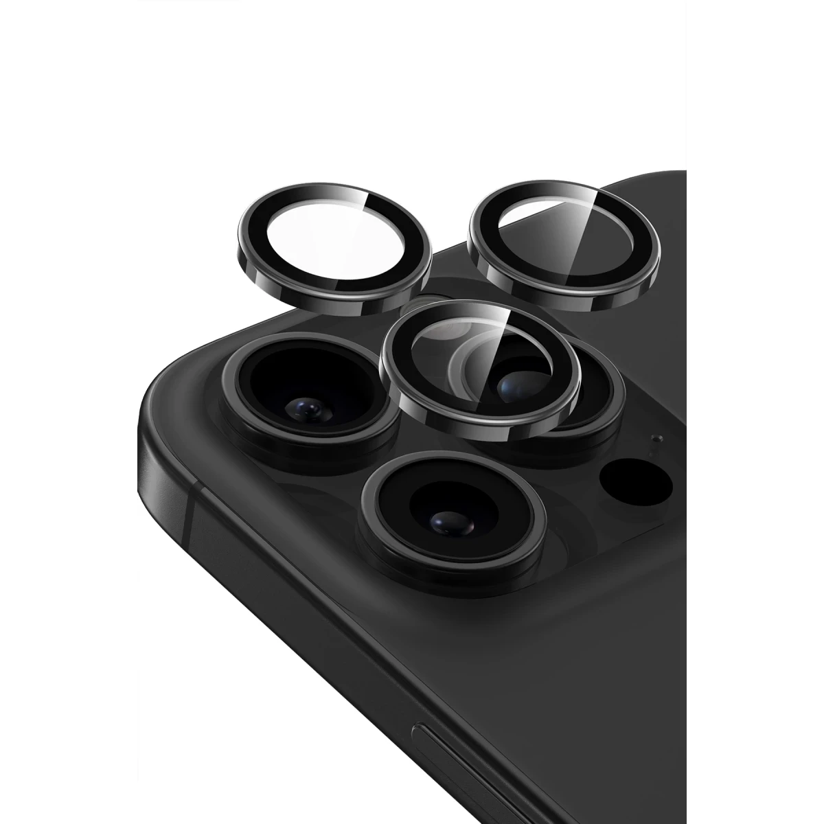 Keephone Apple iPhone 16 Pro Max Bright PVD Metal Kamera Lens - Siyah
