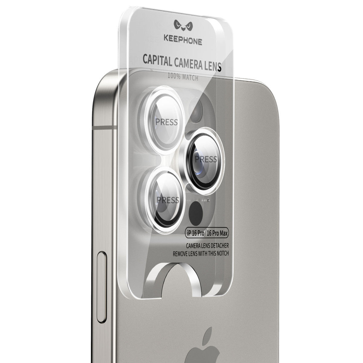 Keephone Apple iPhone 16 Pro Max Capital Alüminyum AR Kamera Lens Koruyucu