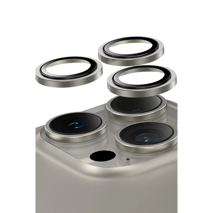 Keephone Apple iPhone 16 Pro Max Capital Alüminyum AR Kamera Lens Koruyucu - Natural Titanyum
