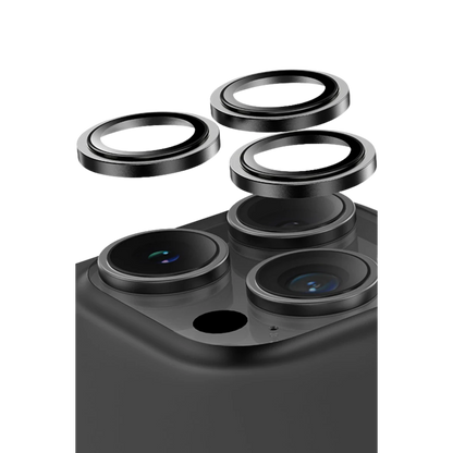 Keephone Apple iPhone 16 Pro Max Capital Alüminyum AR Kamera Lens Koruyucu - Siyah