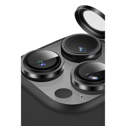 Keephone Apple iPhone 16 Pro Max Capital Alüminyum AR Kamera Lens Koruyucu - Siyah