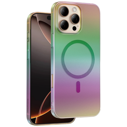 Keephone Apple iPhone 16 Pro Max Fantasia Gökkuşağı Magsafe Kılıf - Siyah