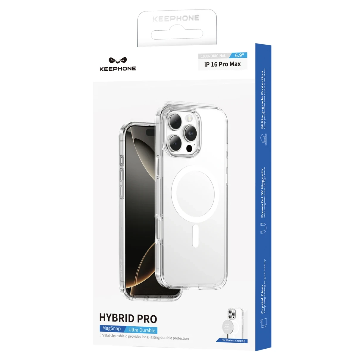 Keephone Apple iPhone 16 Pro Max Hybrid Pro Magsafe Kılıf - Şeffaf