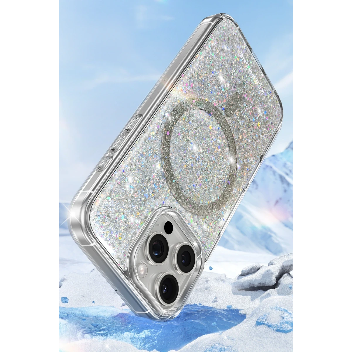 Keephone Apple iPhone 16 Pro Max Interstellar Glitter Magsafe Kılıf - Mavi