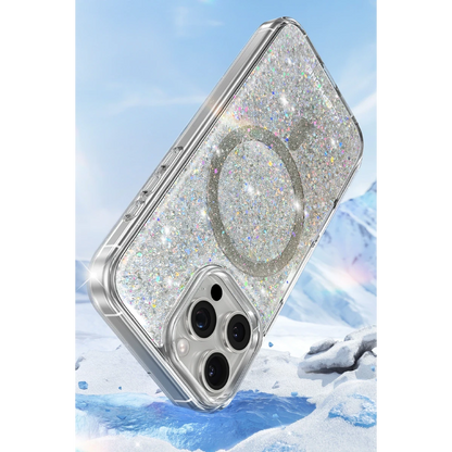 Keephone Apple iPhone 16 Pro Max Interstellar Glitter Magsafe Kılıf - Mavi