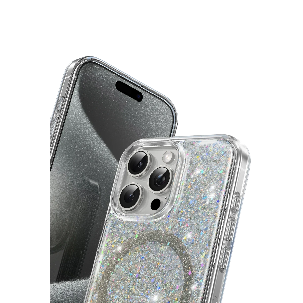 Keephone Apple iPhone 16 Pro Max Interstellar Glitter Magsafe Kılıf - Mor