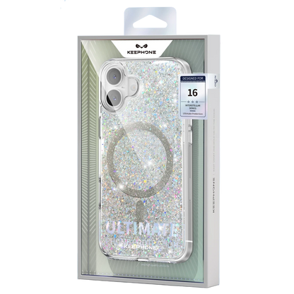 Keephone Apple iPhone 16 Pro Max Interstellar Glitter Magsafe Kılıf - Mor
