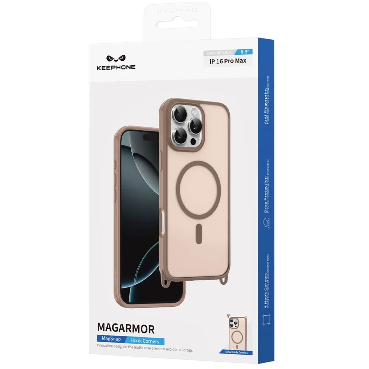 Keephone Apple iPhone 16 Pro Max MagArmor Magsafe Kılıf - Çöl Titanyum