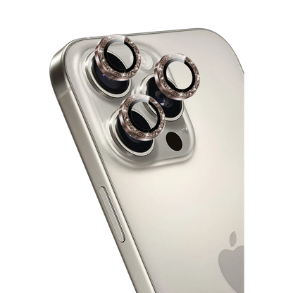 Keephone Apple iPhone 16 Pro Max Maria Simli Kamera Lens Koruyucu - Çöl Titanyum