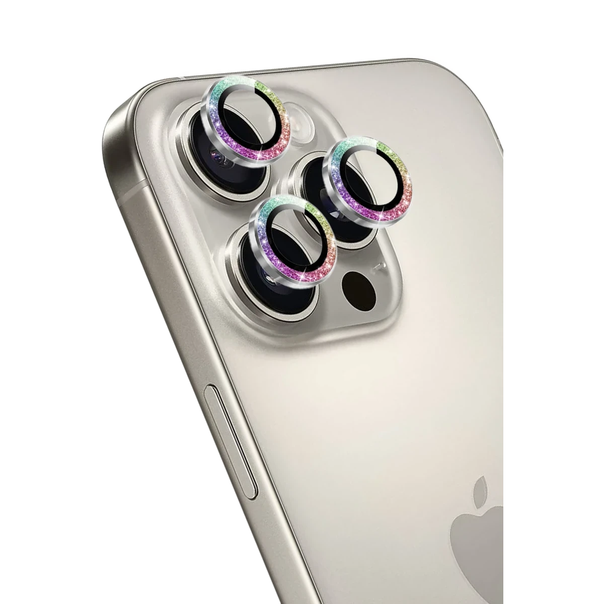 Keephone Apple iPhone 16 Pro Max Maria Simli Kamera Lens Koruyucu - Rainbow