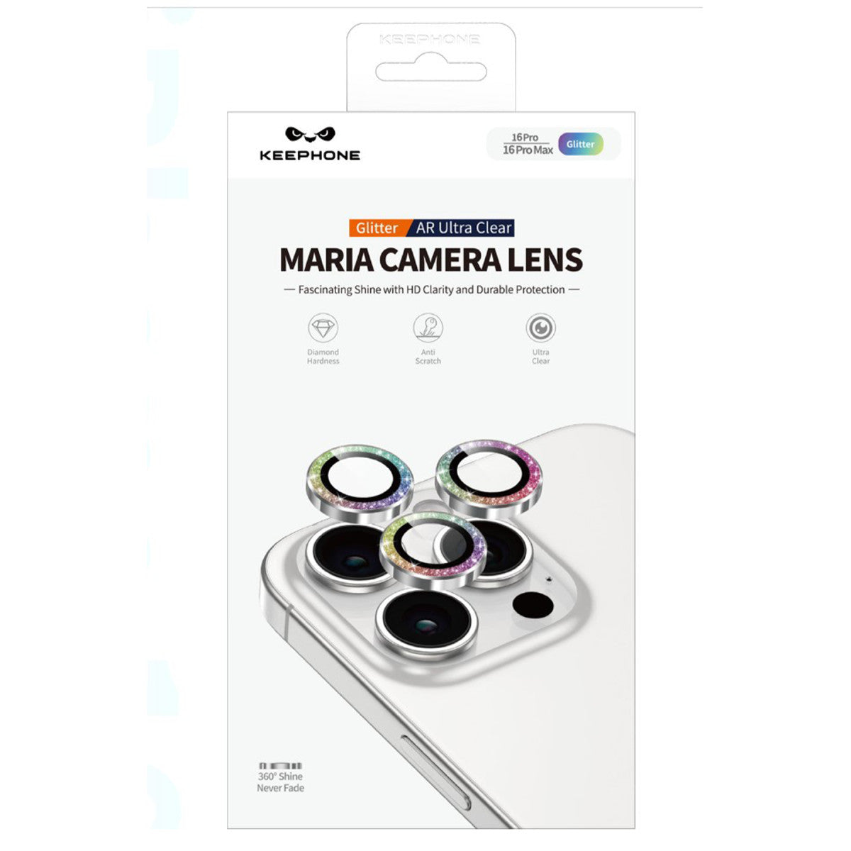 Keephone Apple iPhone 16 Pro Max Maria Simli Kamera Lens Koruyucu