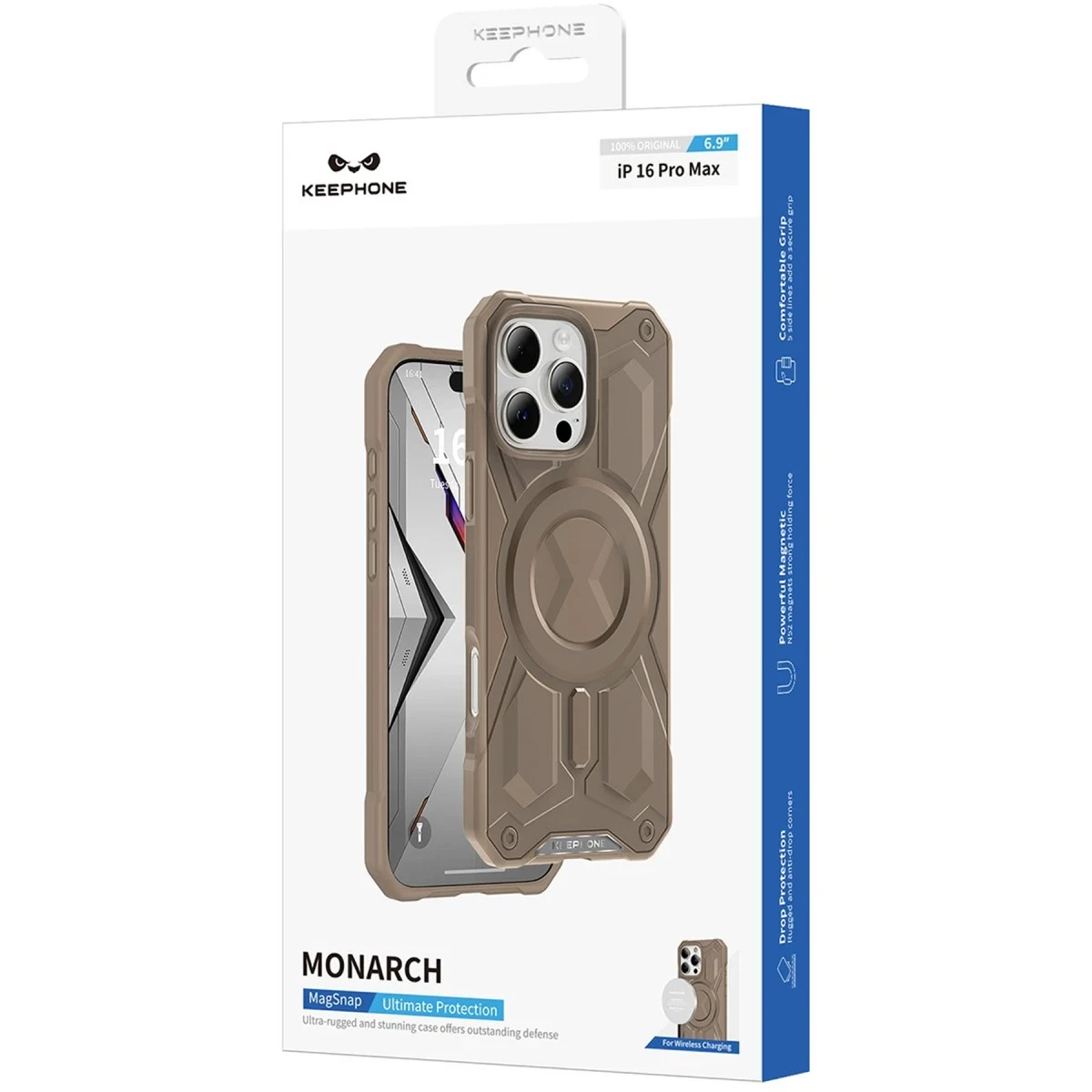 Keephone Apple iPhone 16 Pro Max Monarch Magsafe Kılıf - Çöl Titanyum