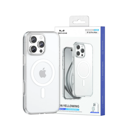 Keephone Apple iPhone 16 Pro Max Non Yellow Şeffaf Magsafe Kılıf - Şeffaf