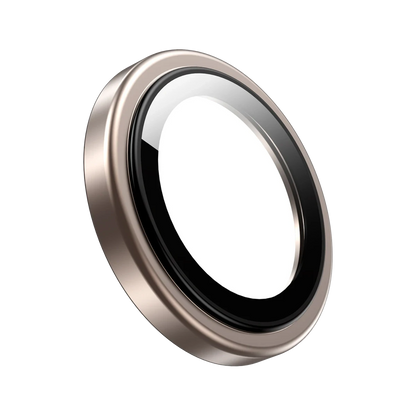 Keephone Apple iPhone 16 Pro Max Silikon Metal Kamera Lens Koruyucu - Çöl Titanyum