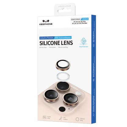 Keephone Apple iPhone 16 Pro Max Silikon Metal Kamera Lens Koruyucu