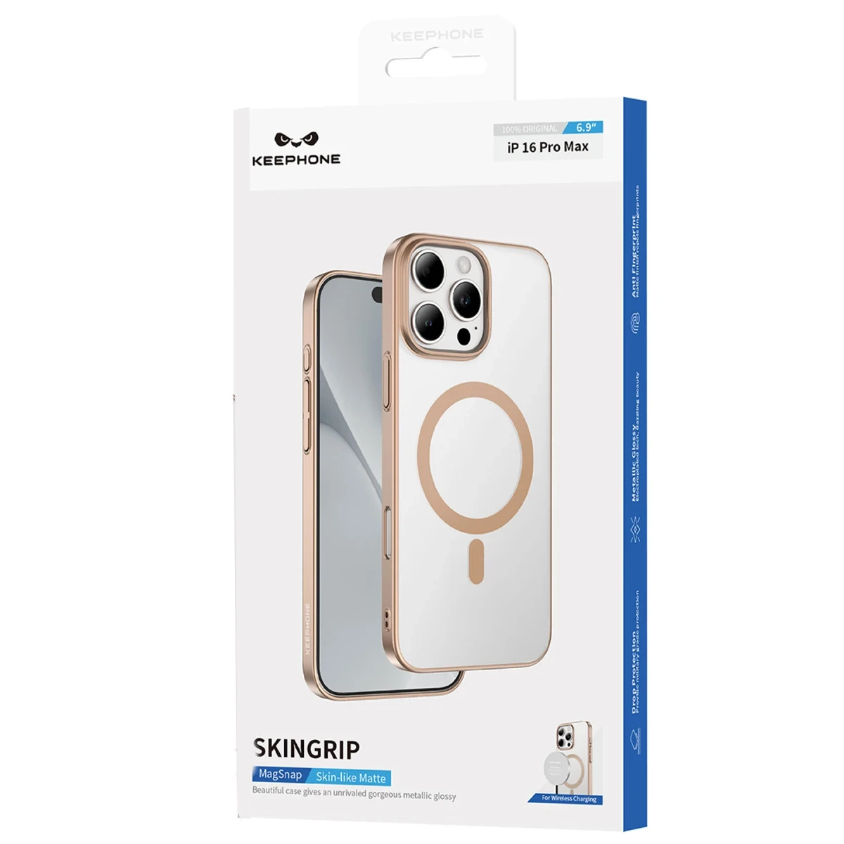 Keephone Apple iPhone 16 Pro Max Skingrip Magsafe Kılıf - Natural Titanyum