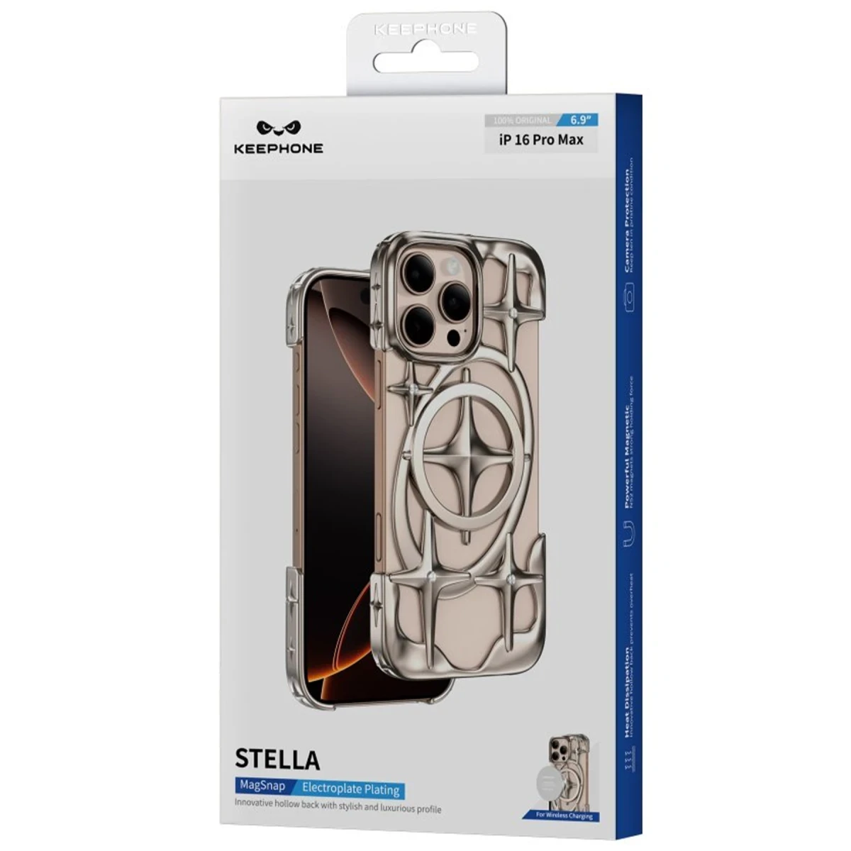 Keephone Apple iPhone 16 Pro Max Stella Magsafe Kılıf - Gold
