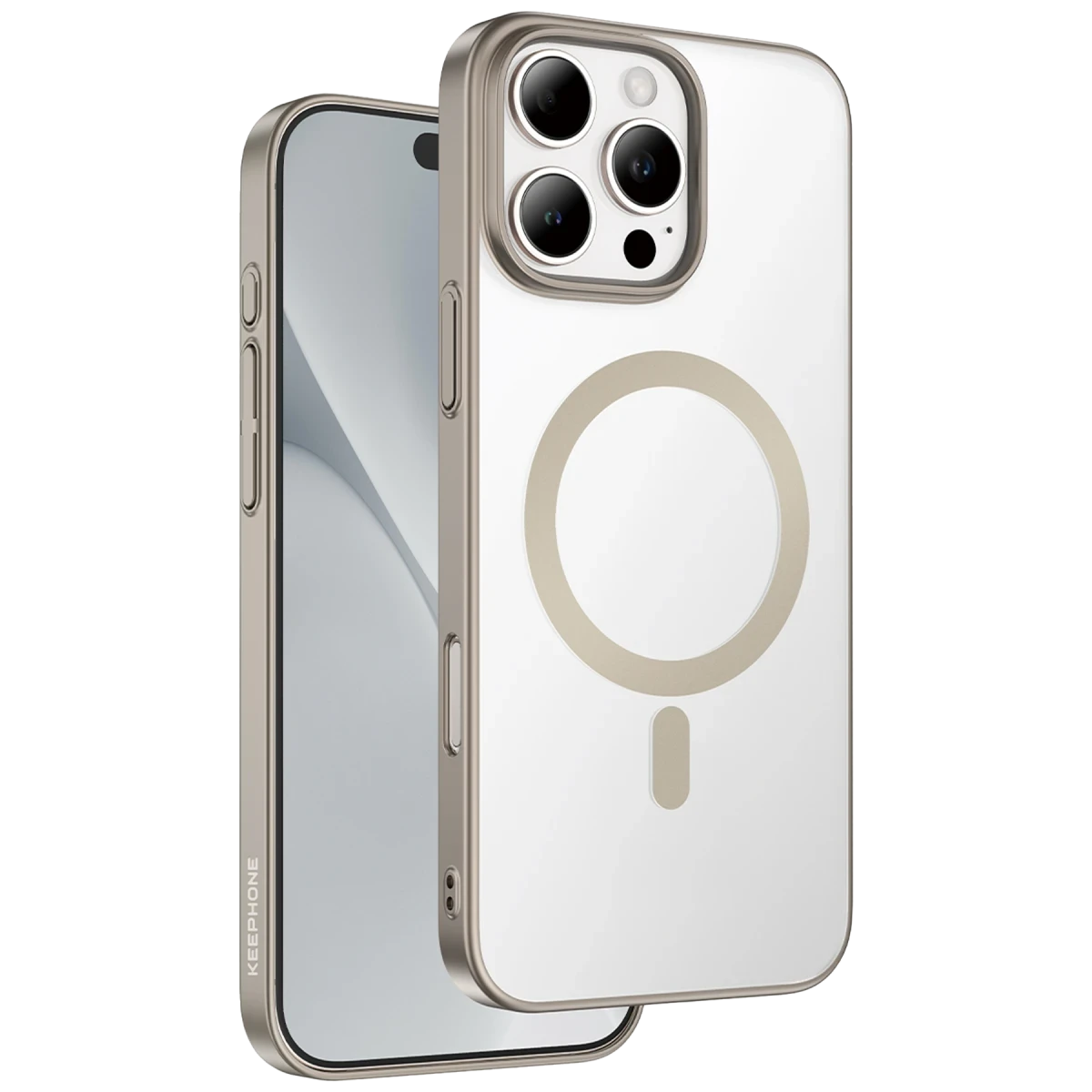 Keephone Apple iPhone 16 Pro Skingrip Magsafe Kılıf - Natural Titanyum