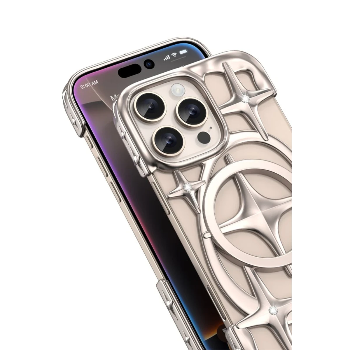 Keephone Apple iPhone 16 Pro Stella Magsafe Kılıf - Gold